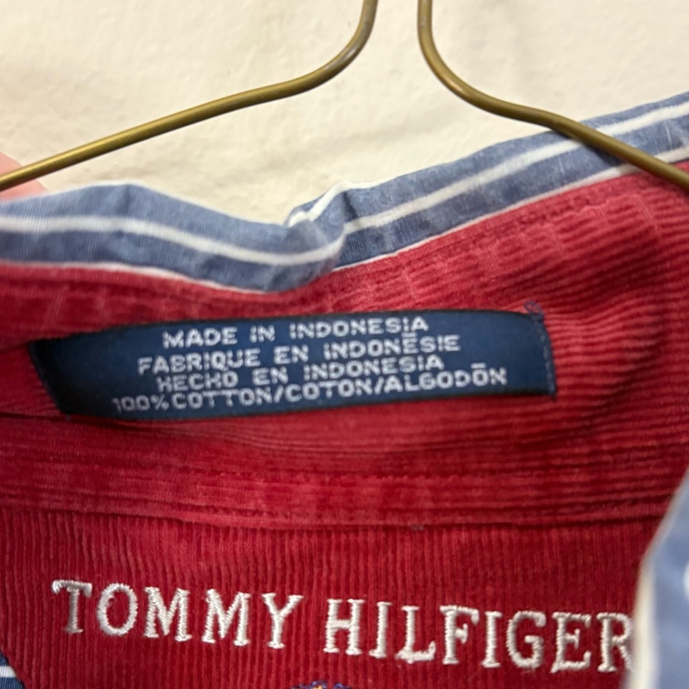 Vintage Tommy Hilfiger Striped Button Up shirt men XL blue white long sleeve cl - Picture 4 of 6